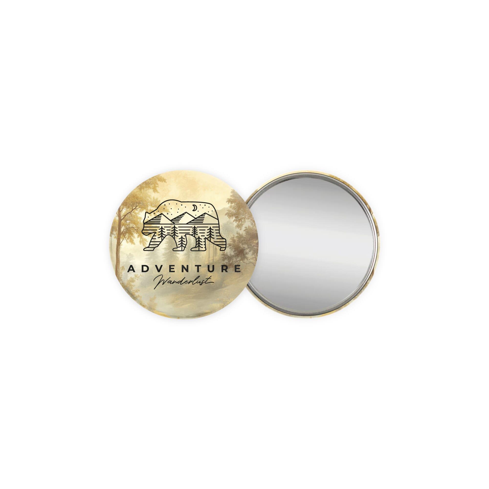 Metallbutton 56mm mit Spiegel