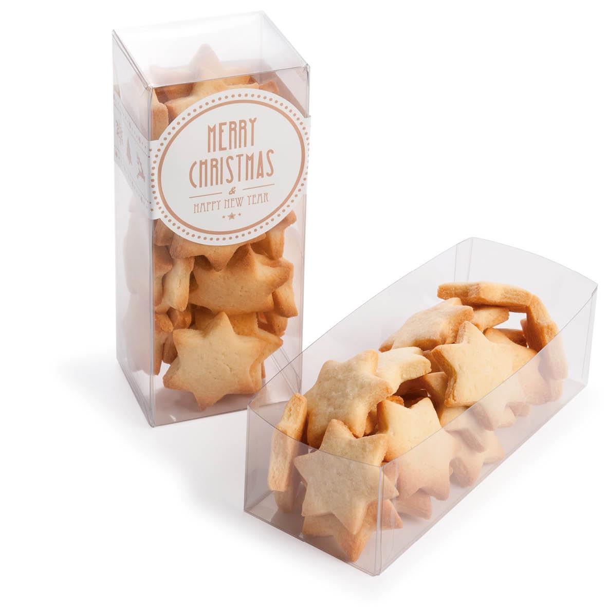 Vanille-Butterkeks Sterne in Klarsichtbox