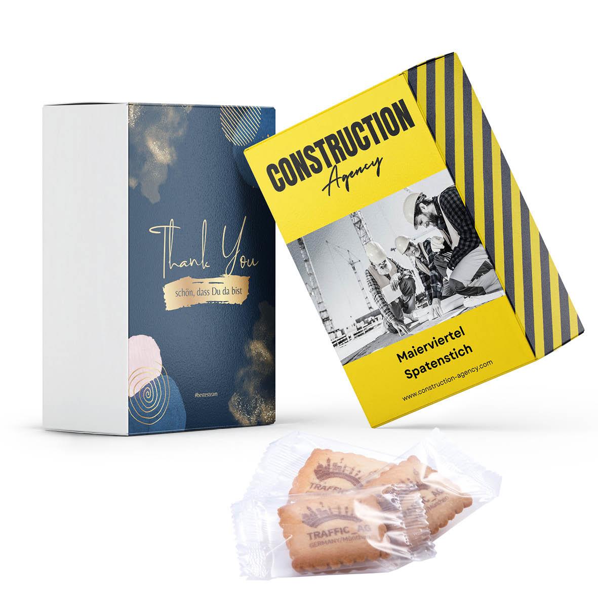 15 BUTTERKEKSE IN EDLER GESCHENKBOX (Banderole bedruckt)